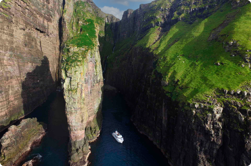 Rejser til Færøerne - kør-selv ferie og grupperejser.  Vestmanna Fuglefjelde.